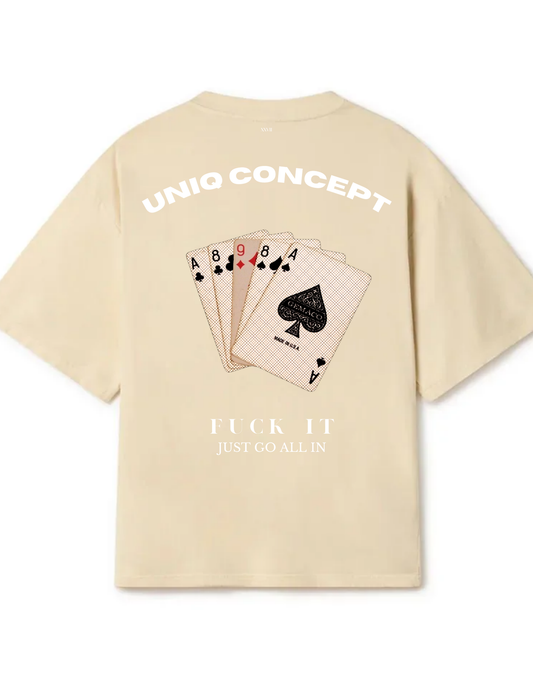 T-Shirt beige "JUST GO ALL IN"